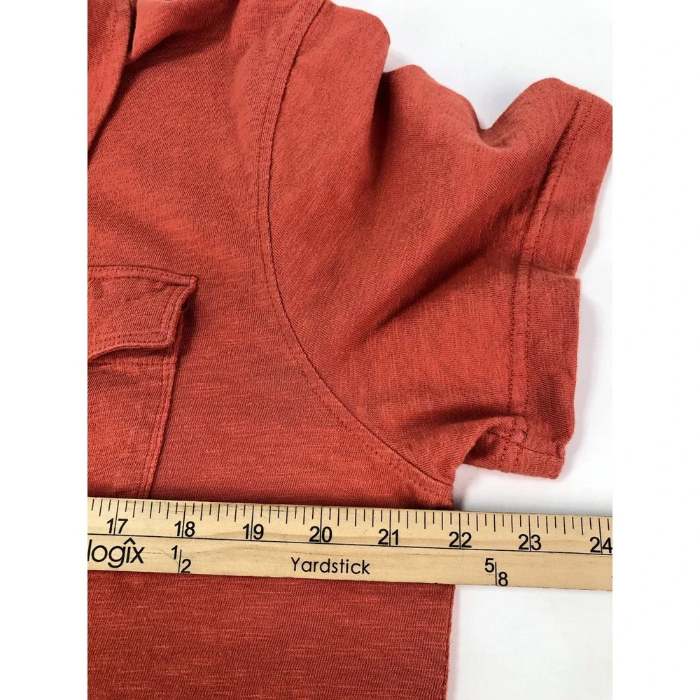 Banana Republic Mens Large L Polo 100% Cotton Golf Shirt Orange Heather Pocket